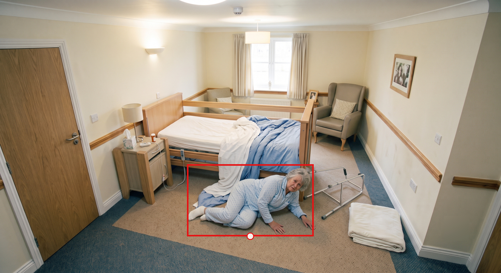 Care — Fall detection and bed-exit monitoring for patient safety.